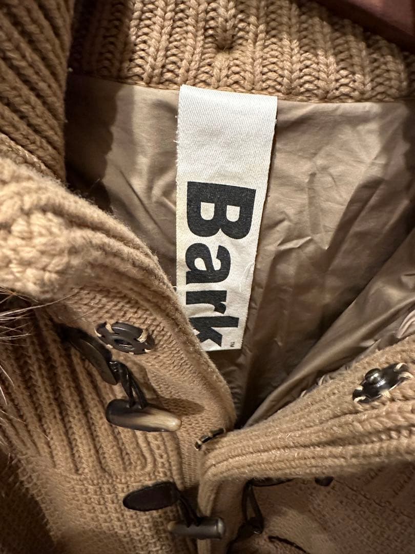 Bark キャメル　ニット ダッフルコート