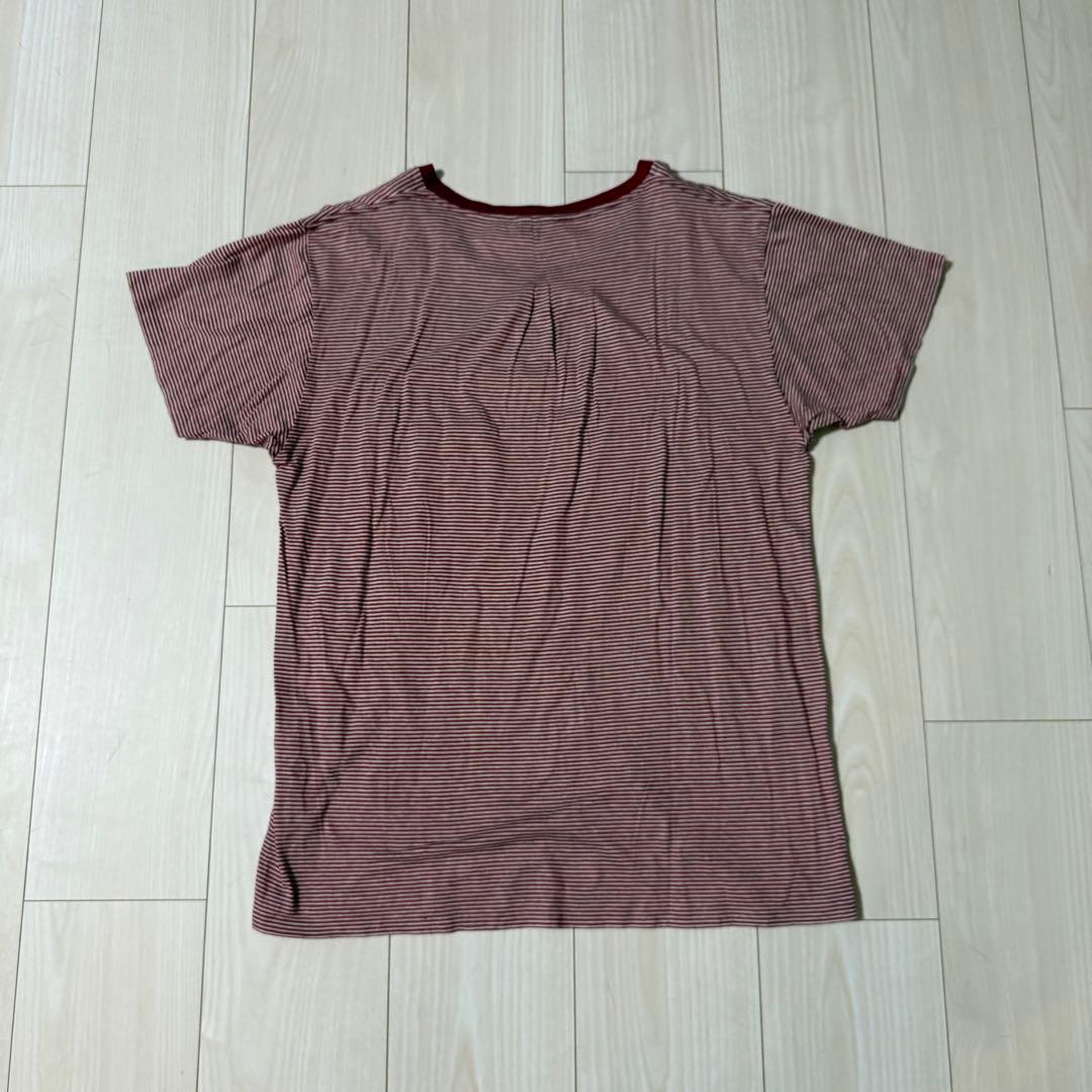 SAINT LAURENT サンローラン ボルドー ストライプ Tシャツ