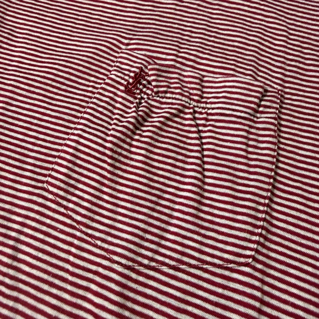 SAINT LAURENT サンローラン ボルドー ストライプ Tシャツ