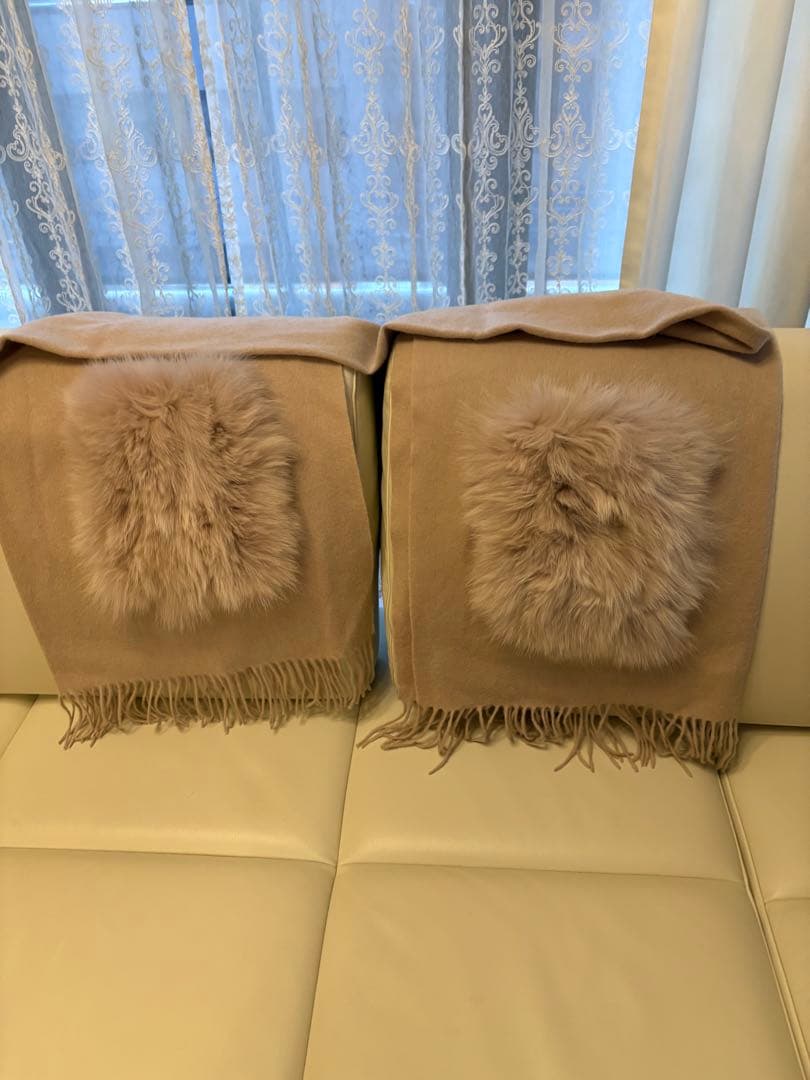 ANAYI アナイ　ウール・カシミヤ　大判ストール ファー付き