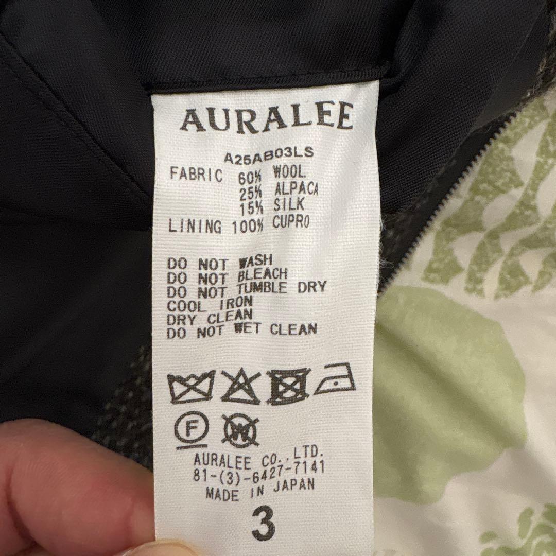 AURALEE/サイズ3/25aw/ツイードブルゾン/ウール/アルパカ