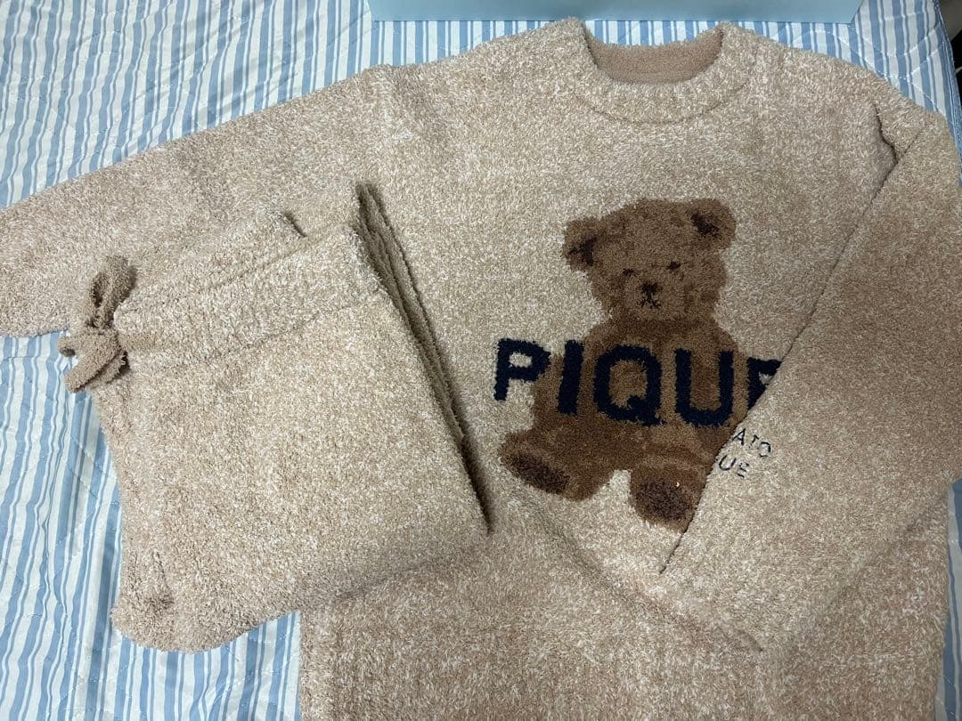 pique フリースルームウェア ベージュ