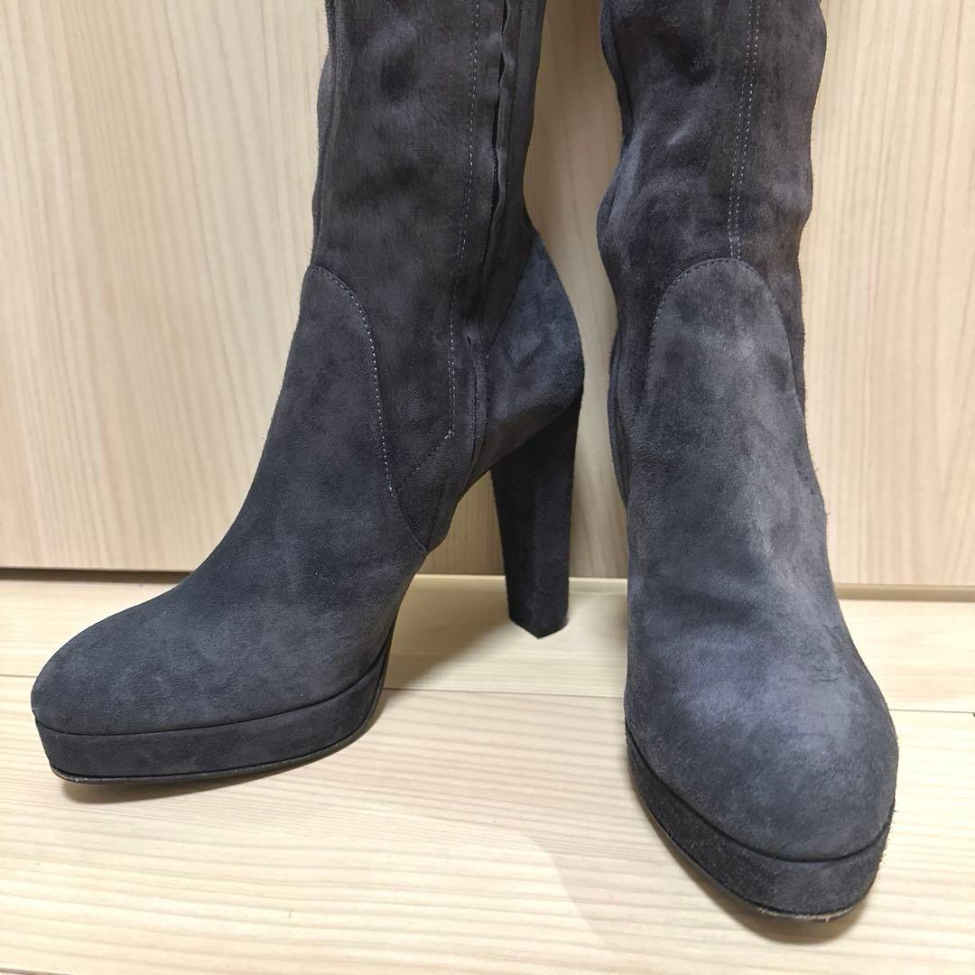 Sergio Rossi グレースエード ニーハイブーツ 37 美品