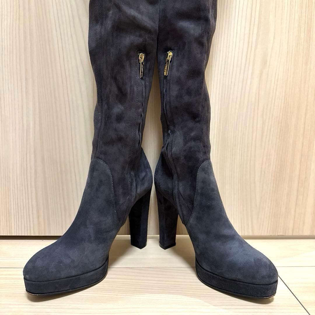 Sergio Rossi グレースエード ニーハイブーツ 37 美品