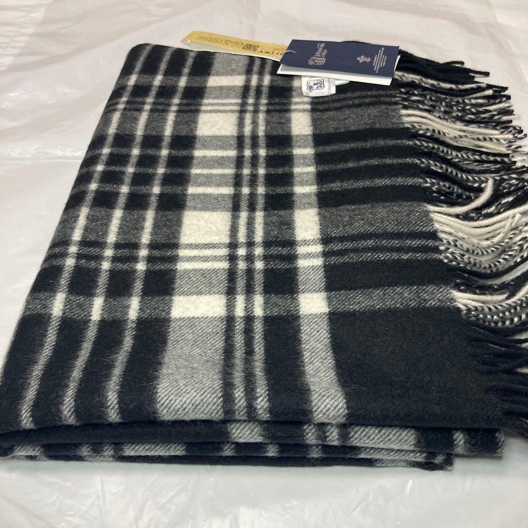 専用 新品 ジョンストンズ カシミヤ100％ 大判ストール ブラック＆ホワイト