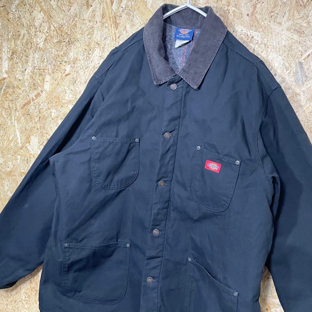 Dickies 黒 XXL ダック地 ブルゾン カバーオール ワークジャケット
