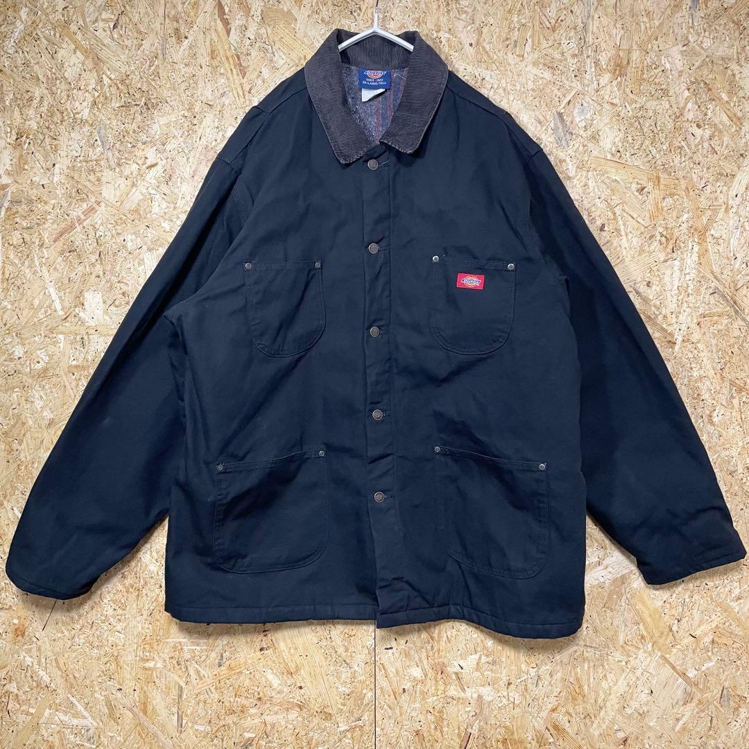Dickies 黒 XXL ダック地 ブルゾン カバーオール ワークジャケット