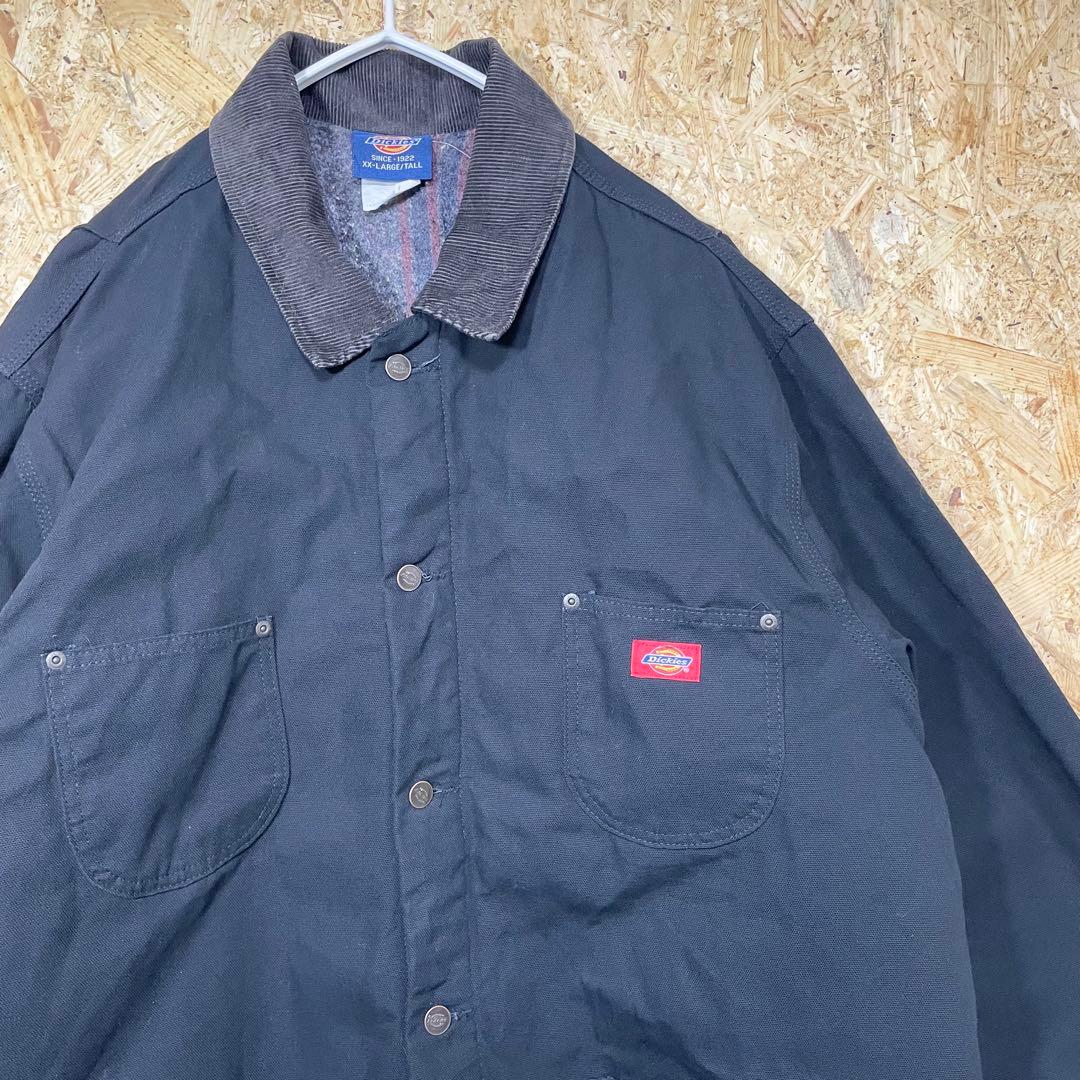 Dickies 黒 XXL ダック地 ブルゾン カバーオール ワークジャケット