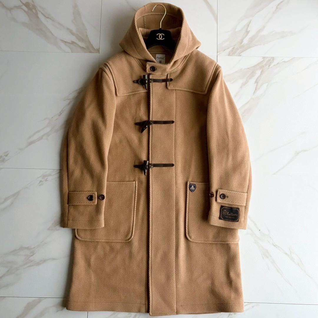 美品◆オーシバル ヘリンボーン ダッフルコート キャメル Lサイズ