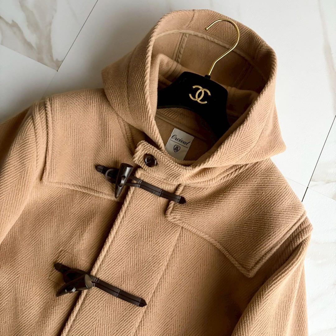美品◆オーシバル ヘリンボーン ダッフルコート キャメル Lサイズ