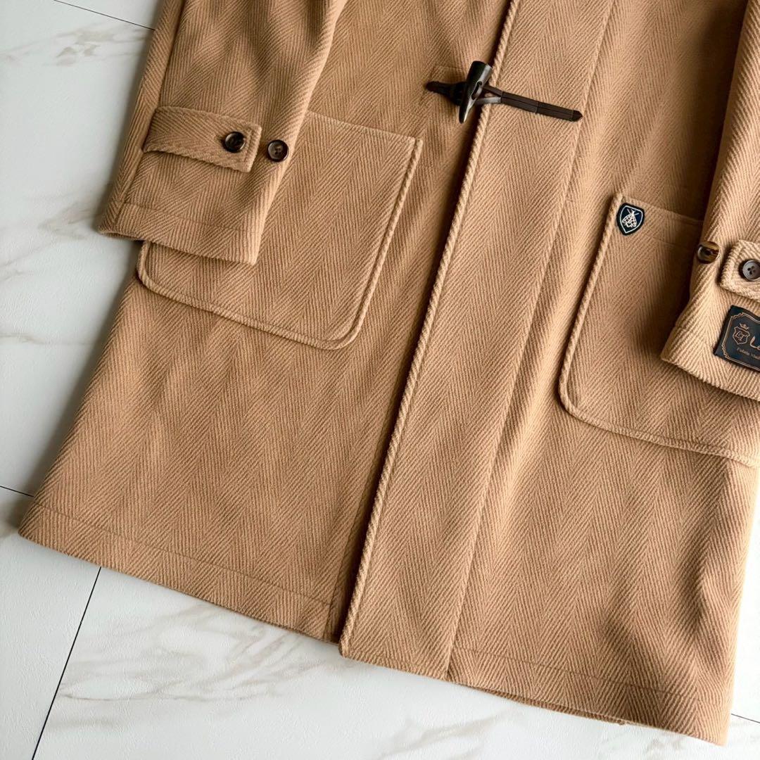 美品◆オーシバル ヘリンボーン ダッフルコート キャメル Lサイズ