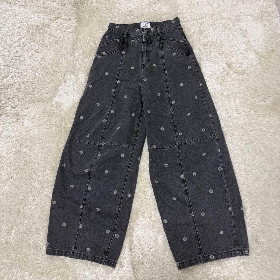 極美品✨LILY BROWN×MARY QUANTデイジー柄ワイドデニムパンツ