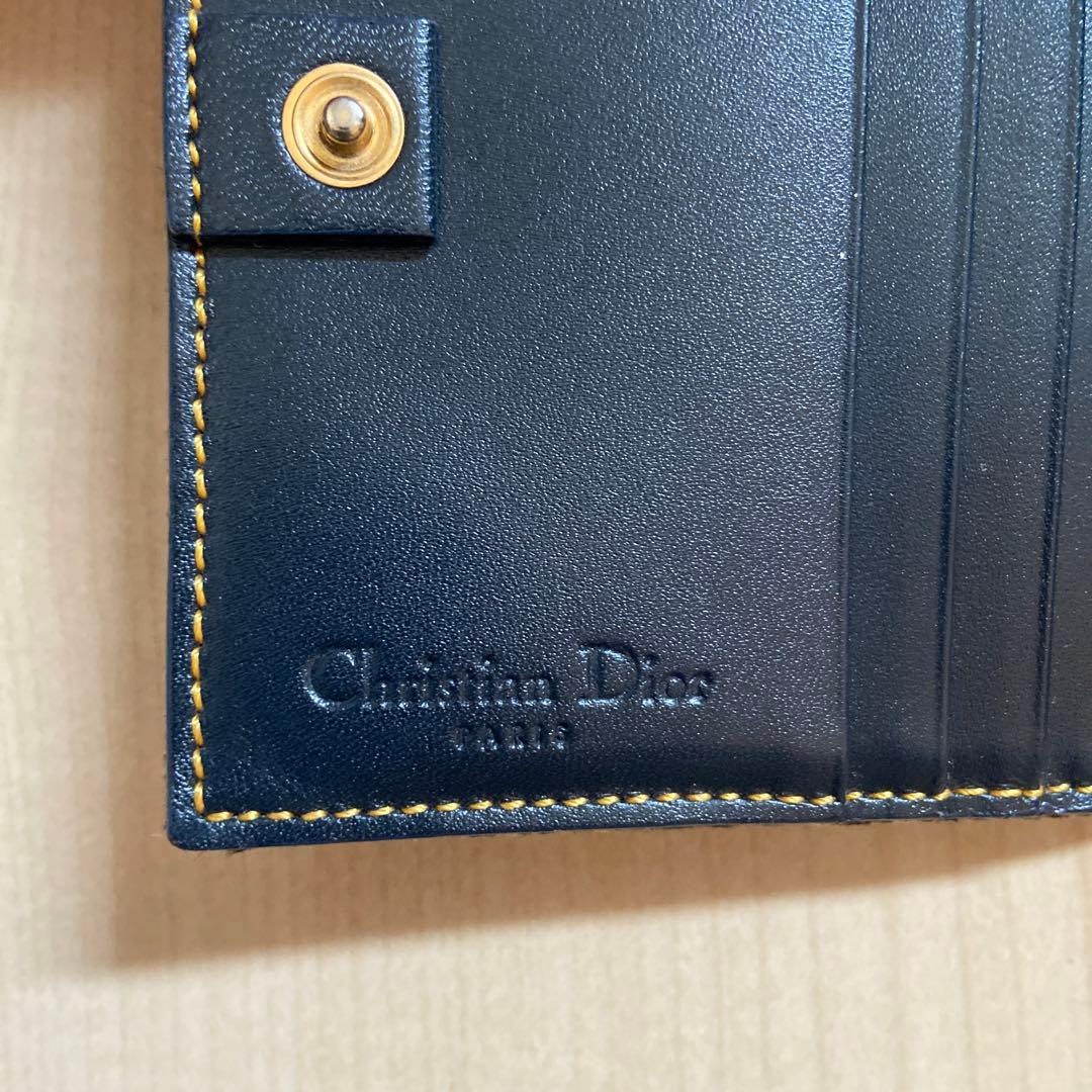 Dior 二つ折り財布　トロッター柄　キャンバス
