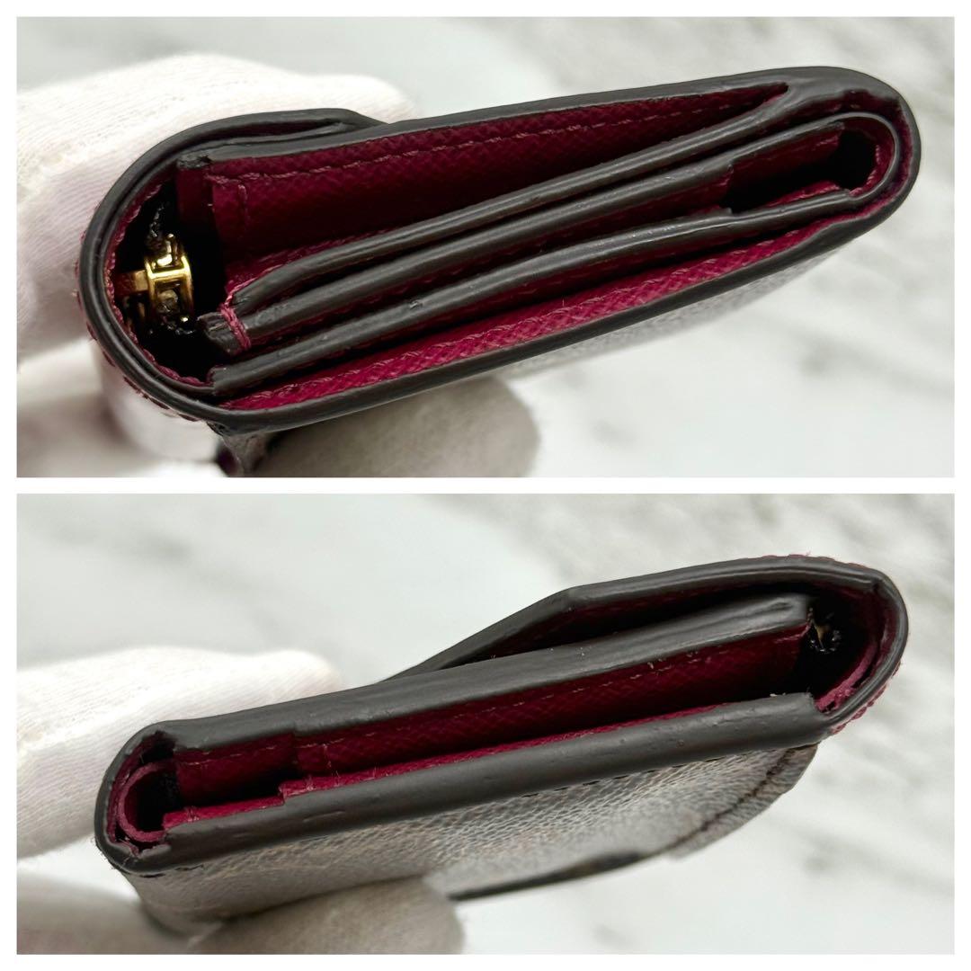 【美品】ルイヴィトン 三つ折り財布 モノグラム ポルトフォイユ ゾエ フューシャ