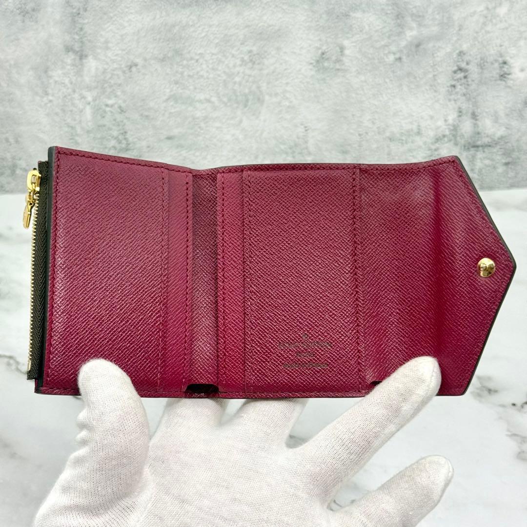 【美品】ルイヴィトン 三つ折り財布 モノグラム ポルトフォイユ ゾエ フューシャ