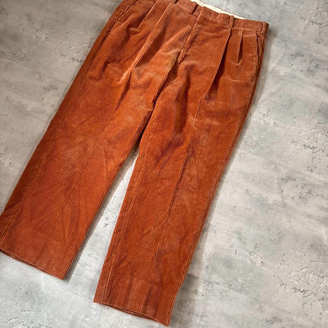 USED VINTAGE セットアップ　スーツ　コーデュロイ　オレンジ　ブリーチ