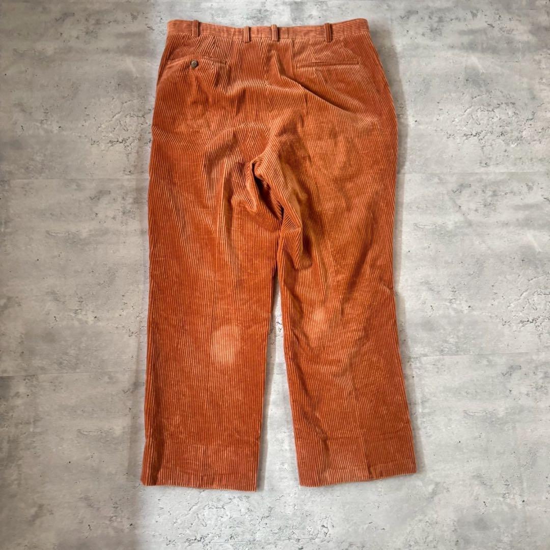 USED VINTAGE セットアップ　スーツ　コーデュロイ　オレンジ　ブリーチ
