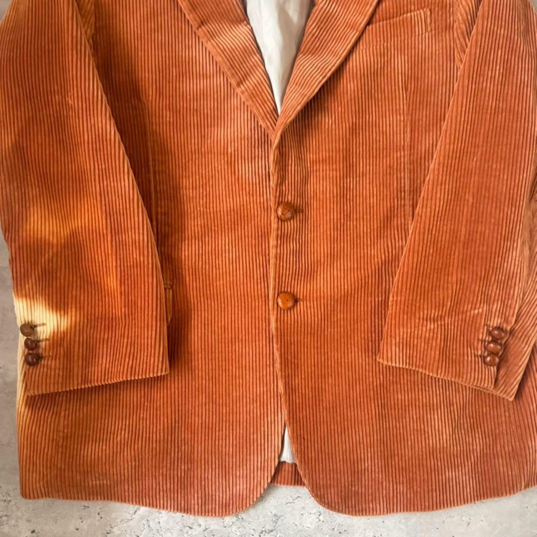 USED VINTAGE セットアップ　スーツ　コーデュロイ　オレンジ　ブリーチ