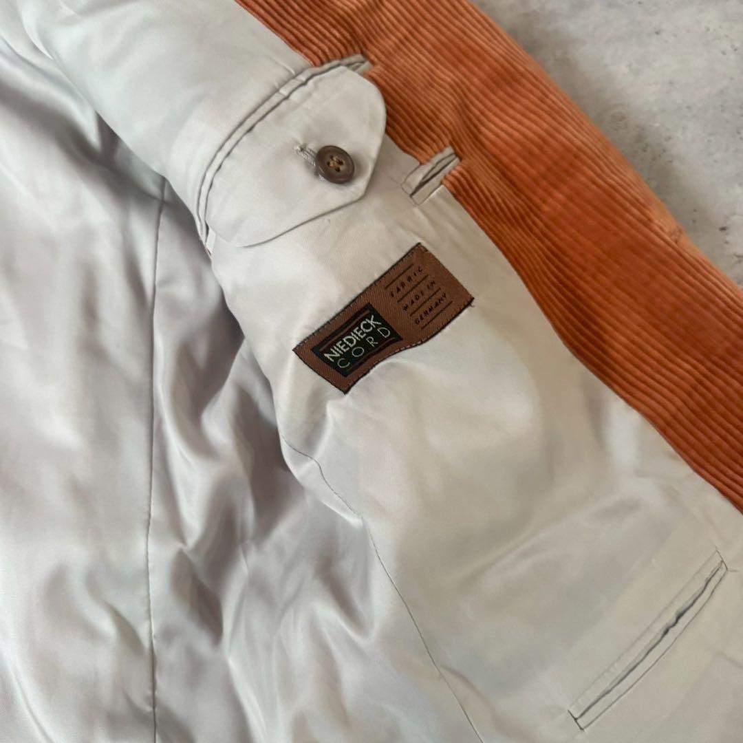 USED VINTAGE セットアップ　スーツ　コーデュロイ　オレンジ　ブリーチ