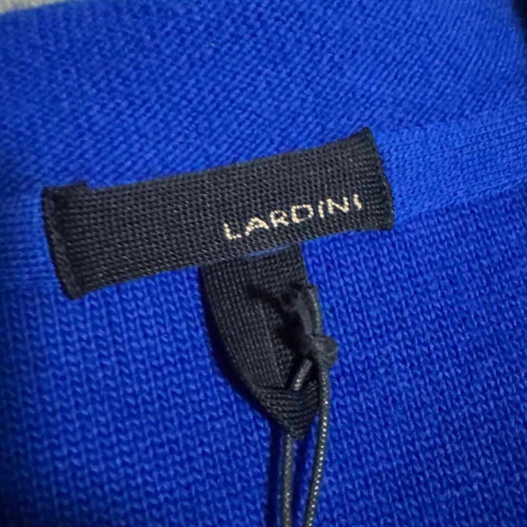 XXXLサイズ LARDINI ブートニエール ニットジャケット ダブル ブルー