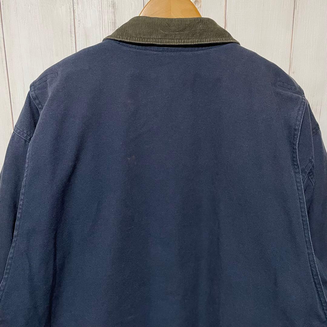 90s エルエルビーン 襟コーデュロイ ネイビー ハンティング ジャケット XL