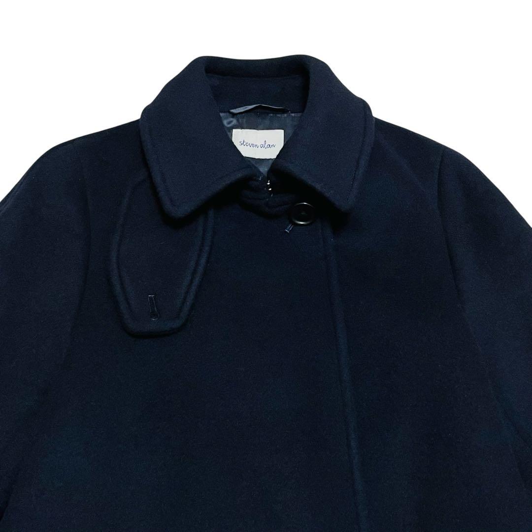 美品✨　steven alan ウールカシミヤテントロングコート ネイビー　S