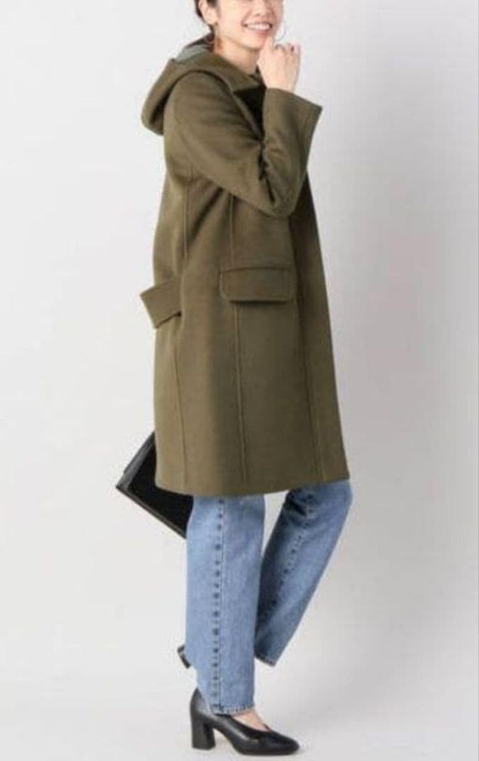 IENA 二重織りシャルムワイドスリーブコート カーキ