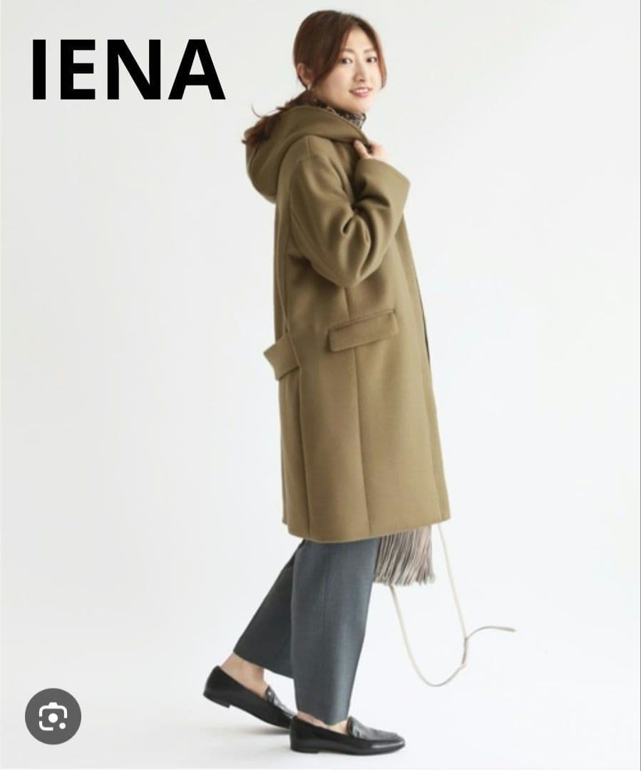 IENA 二重織りシャルムワイドスリーブコート カーキ