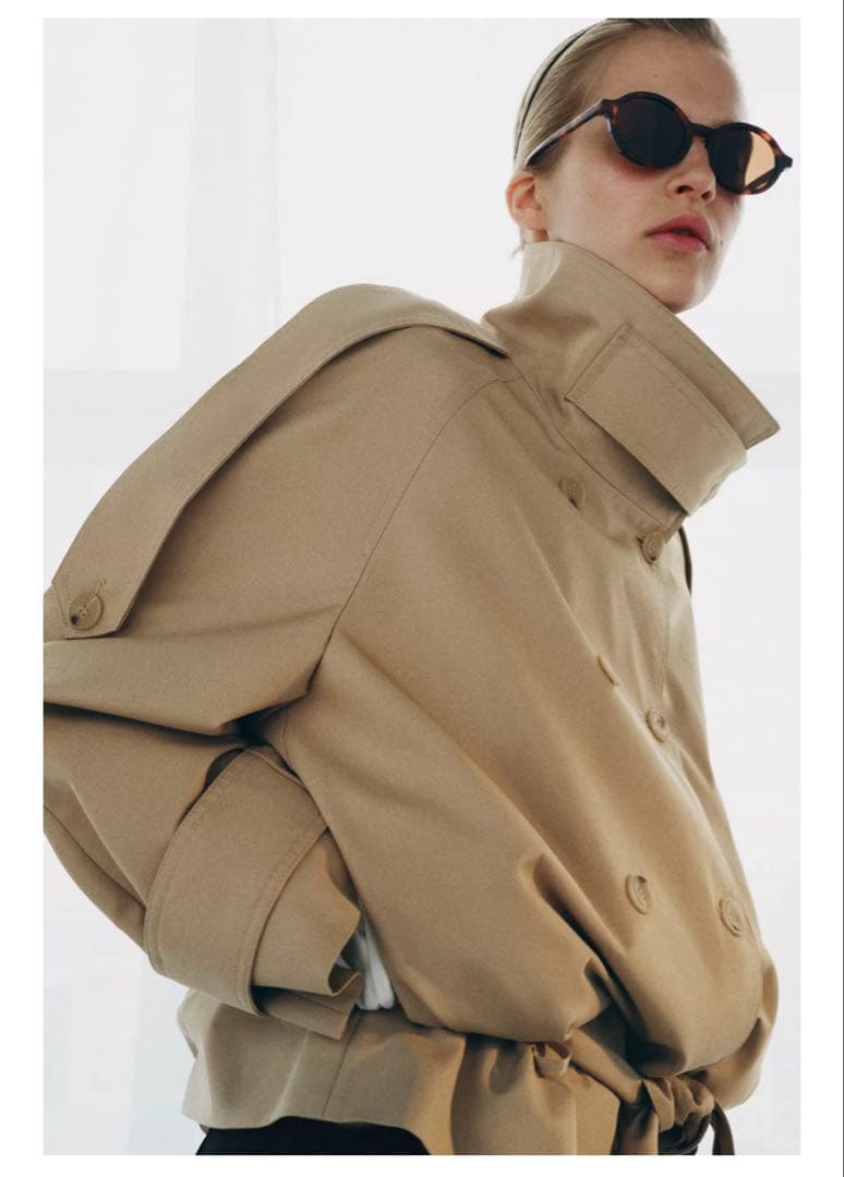 完売品⭐︎ZARA ショート丈ハイネックトレンチコートZWCOLLECTION M