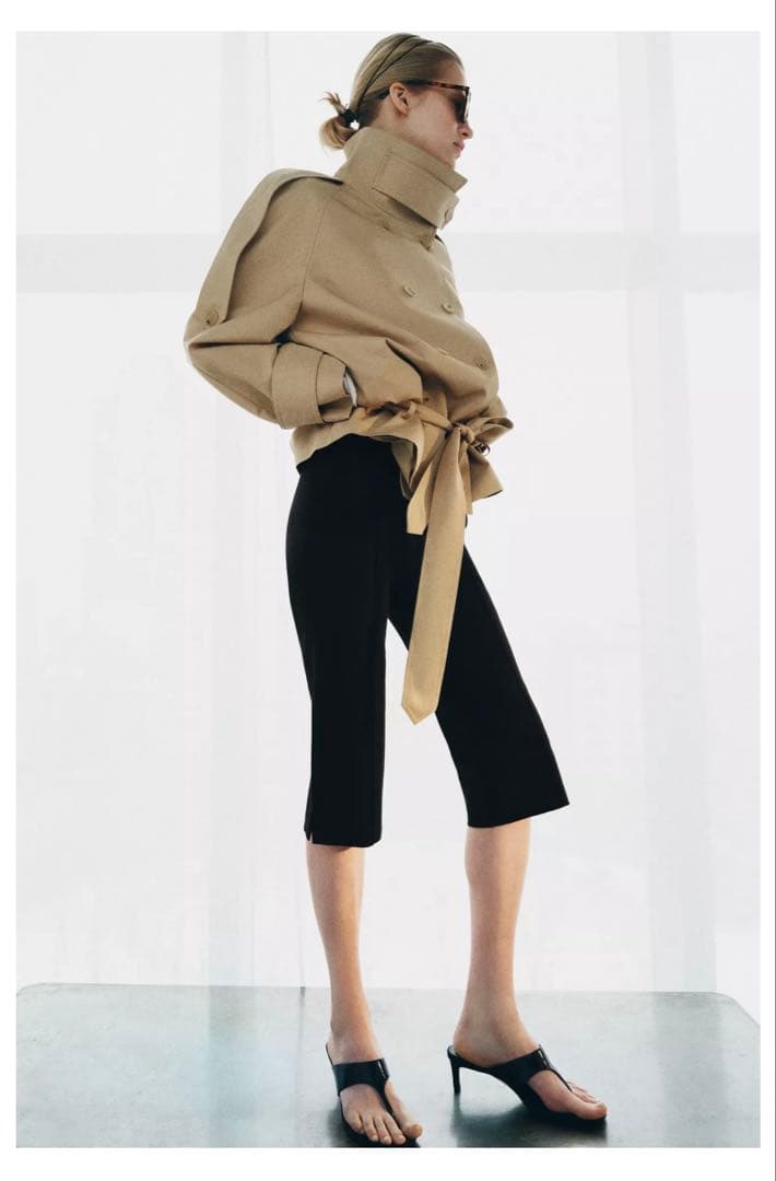 完売品⭐︎ZARA ショート丈ハイネックトレンチコートZWCOLLECTION M