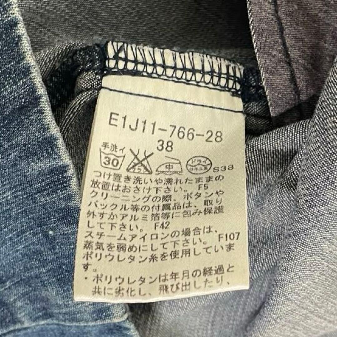 バーバリーブルーレーベル　デニムワンピース　ベルト付き　膝丈　38