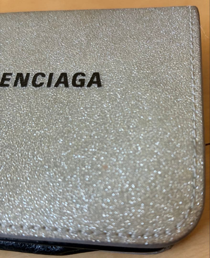 BALENCIAGA バレンシアガ 二つ折り財布 シルバー コンパクトウォレット