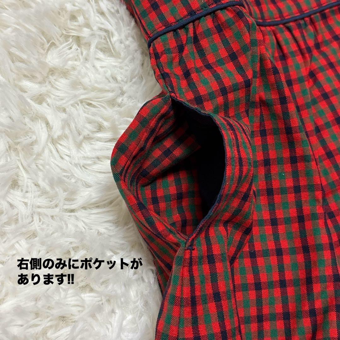 【新品タグ付】ファミリア 90 ジャンパースカート ブラウス 赤チェック 女の子