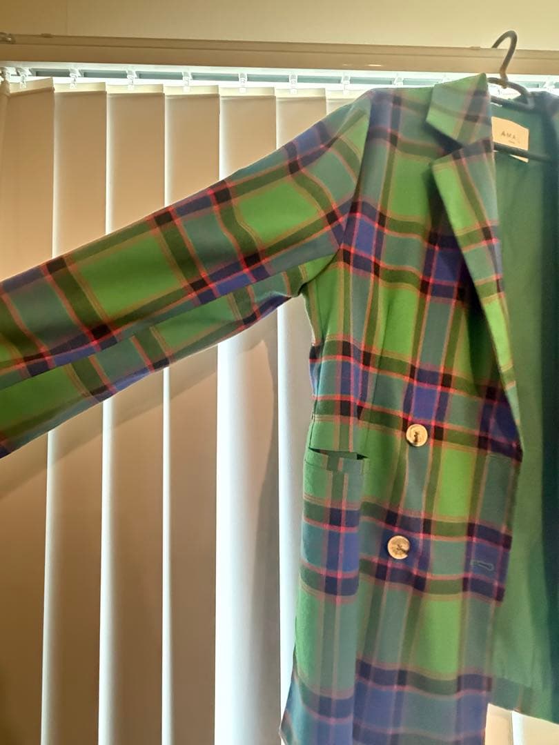 AMAIL チェック ジャケット オーバースリット フリーサイズ