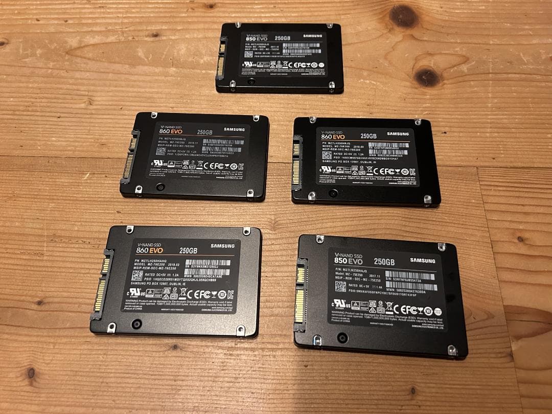 SAMSUNG　ＳＳＤ　250ＢＧ　5個セットの出品です。