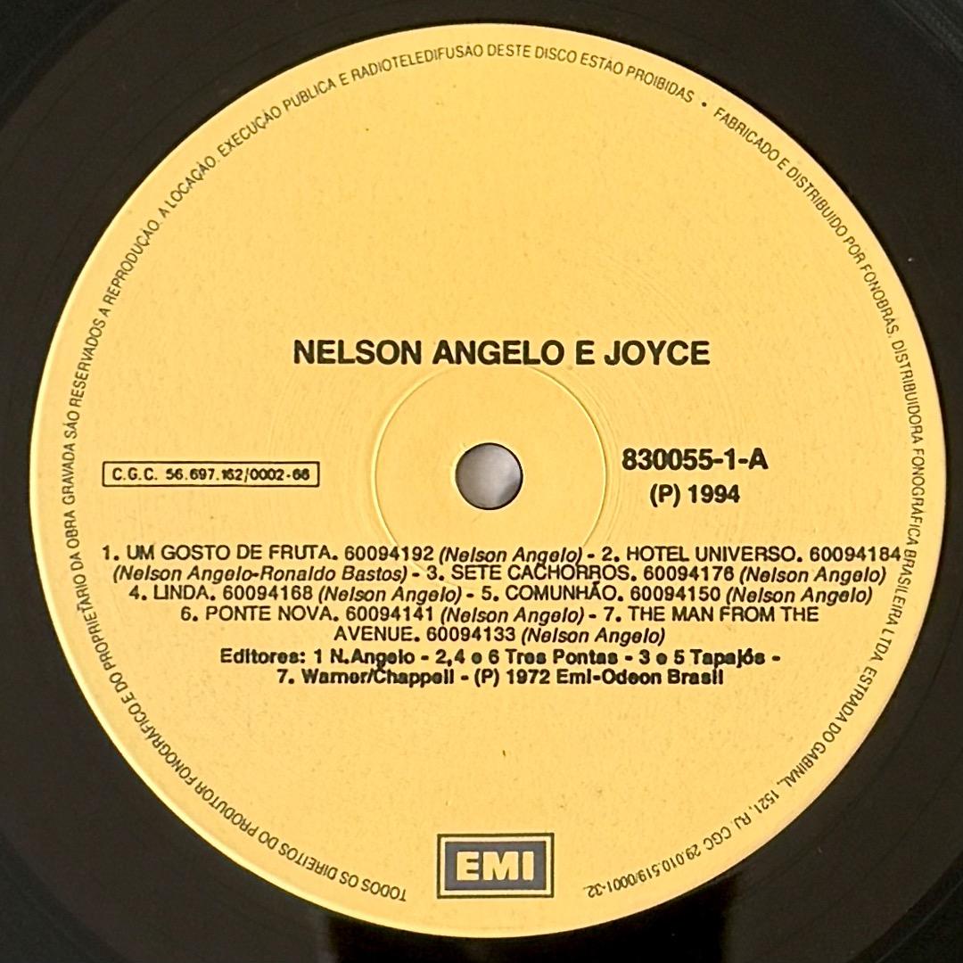 Nelson Angelo E Joyce 1994再発 ブラジル盤 美品