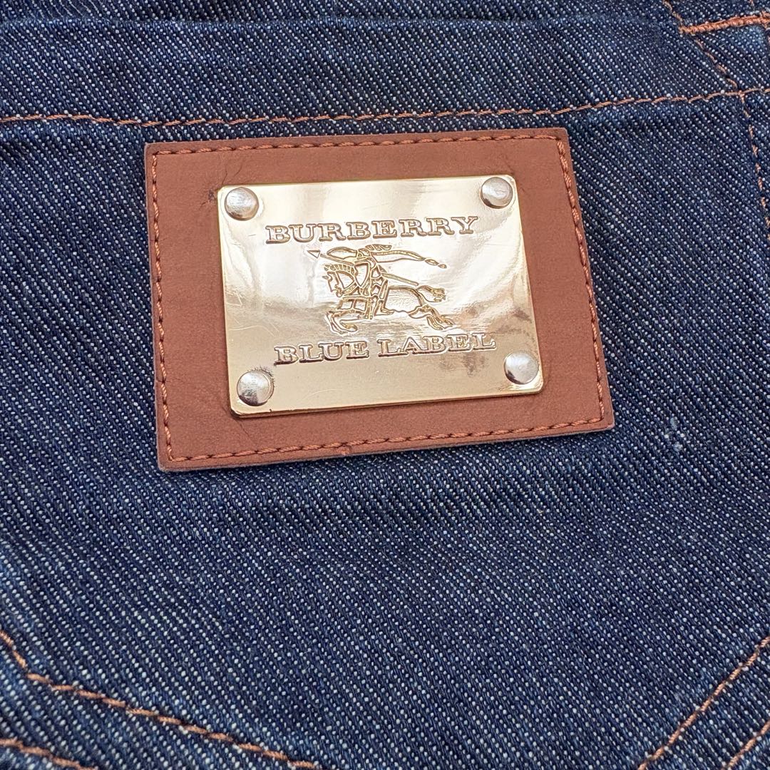 y2k美品✨バーバリーブルーレーベル　ノバチェック　デニムショートパンツ　金金具