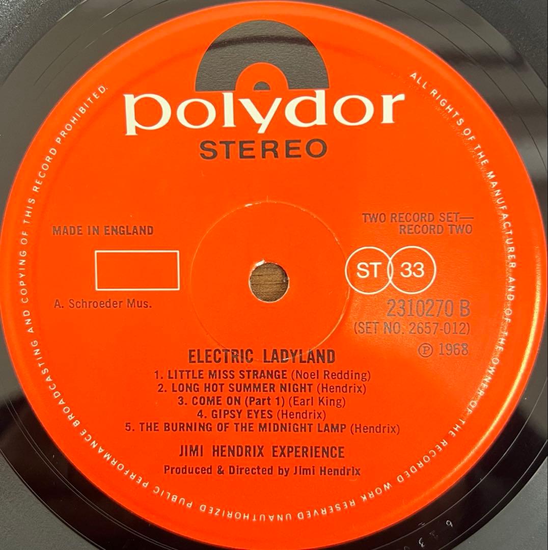 【2LP/UK盤】Jimi Hendrix Electric Ladyland