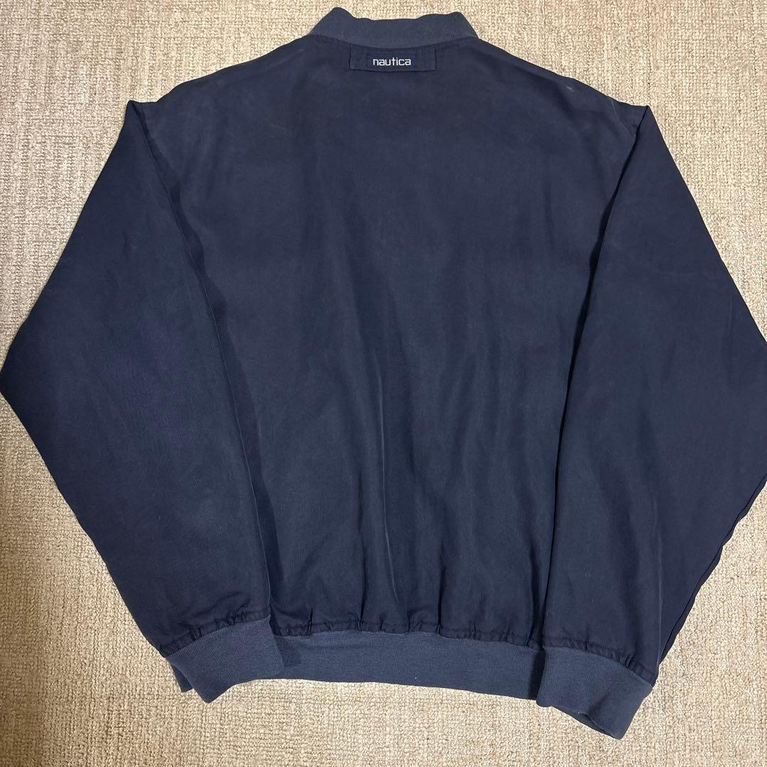 90s NAUTICA ポリ×レーヨンジャケット ネイビー