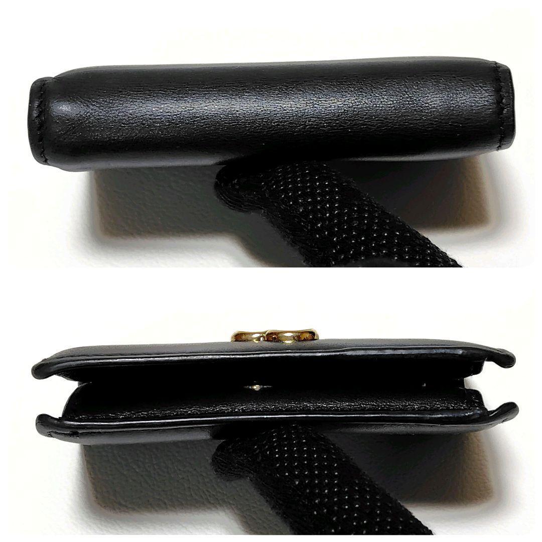 JIMMY CHOO ジミーチュウ　折り財布　黒　レザー　金具ロゴ　シンプル