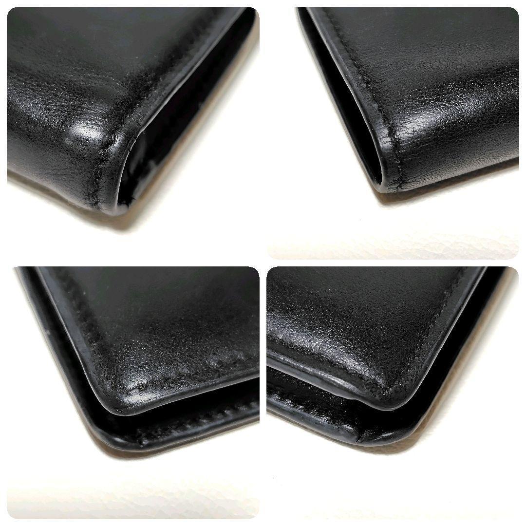 JIMMY CHOO ジミーチュウ　折り財布　黒　レザー　金具ロゴ　シンプル
