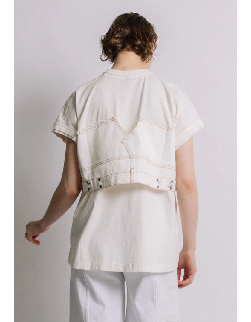 トップス AULA AILA DENIM COMBINATION T-SHIRT
