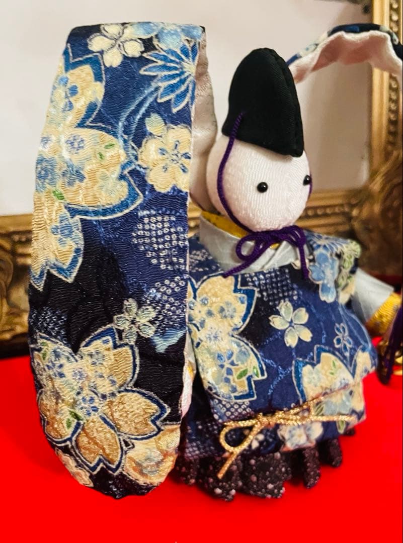 おばあちゃんのハンドメイド　着物うさぎ人形　ペアセット　お姫様うさぎ お雛様