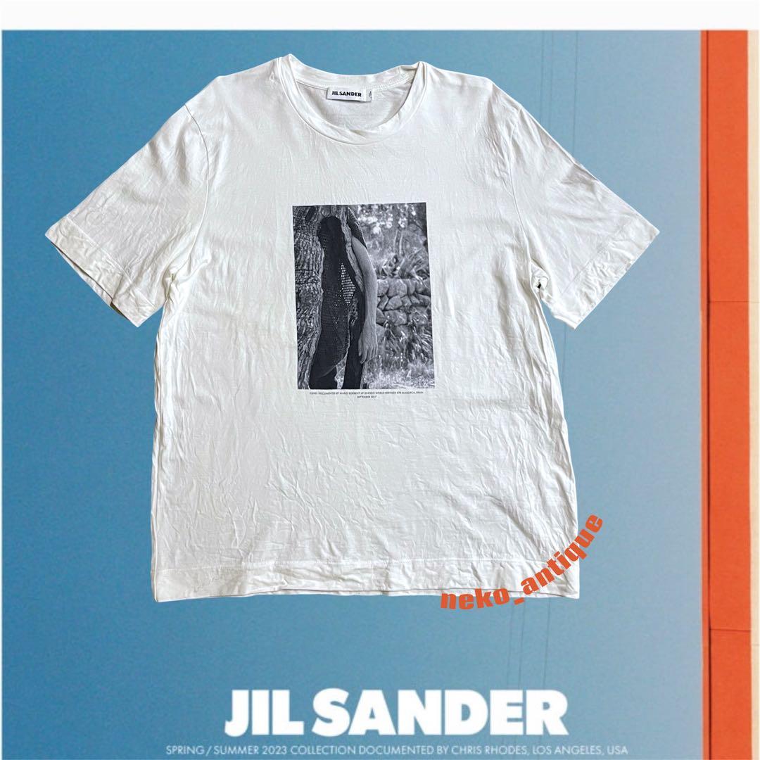 イタリア製 JIL SANDER ジルサンダー 限定Tシャツ 写真プリント転写白