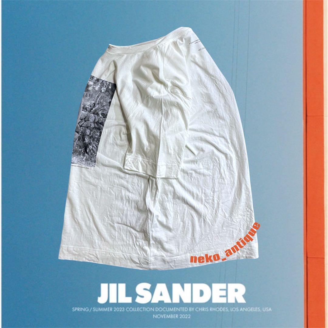 イタリア製 JIL SANDER ジルサンダー 限定Tシャツ 写真プリント転写白