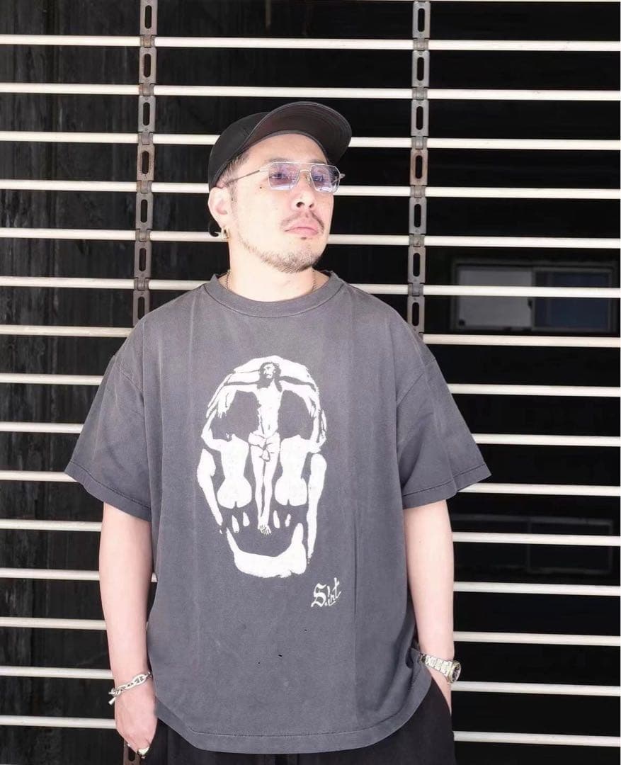 セントマイケル JESUS フェード ヴィンテージ加工 Tシャツ M