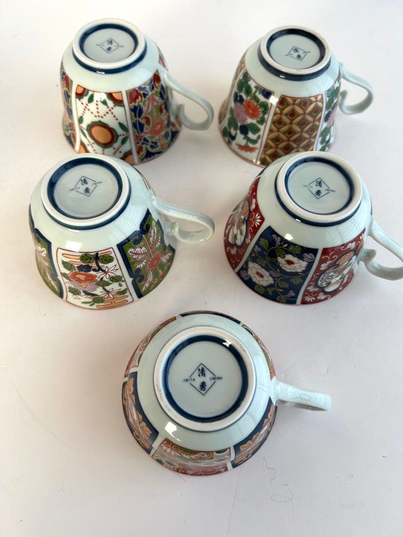 【新品】 有田焼 古伊万里 清秀 珈琲揃 カップ＆ソーサー 5客セット 桐箱入