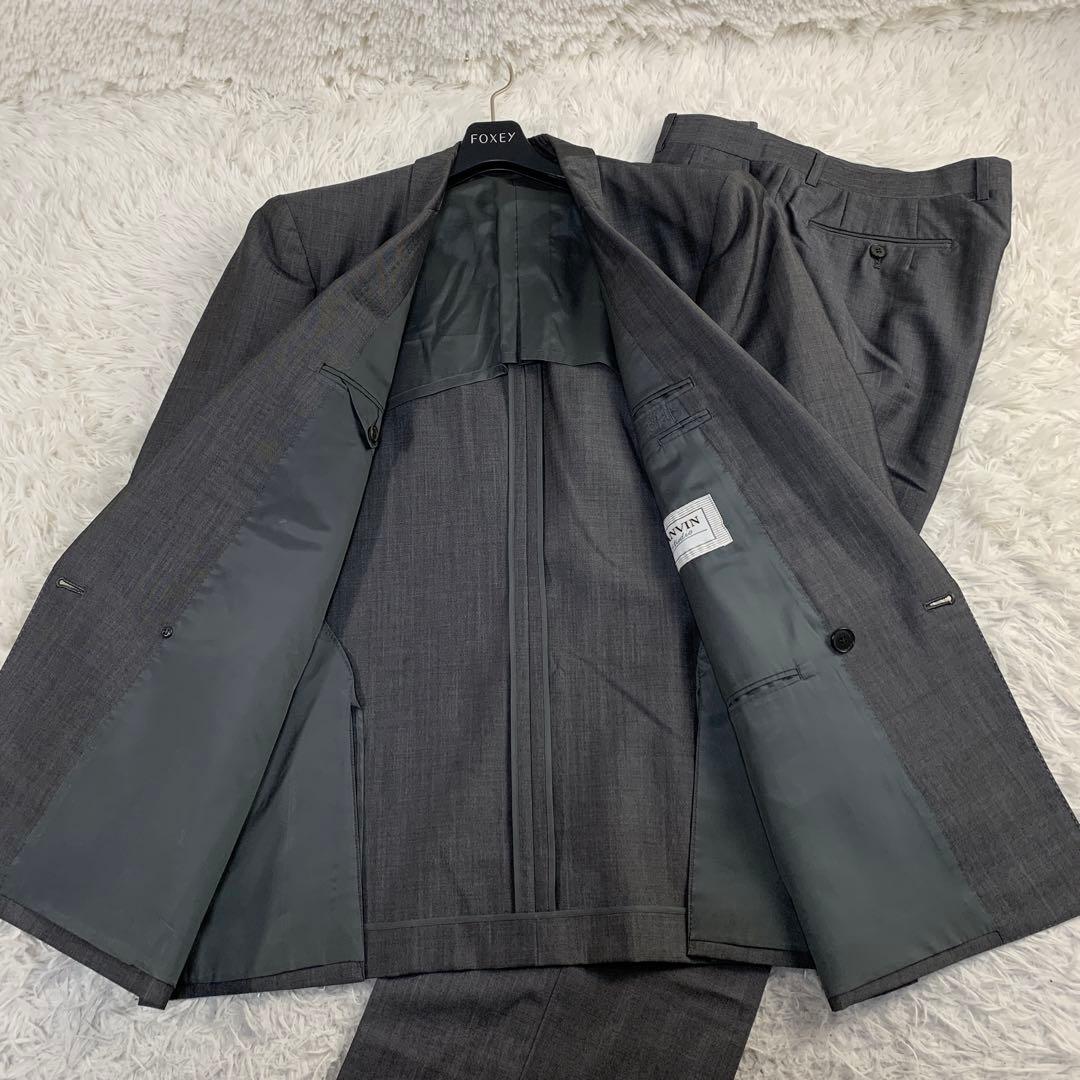 【美品】LANVIN ダブルスーツセットアップ メタルボタン ビンテージ XL