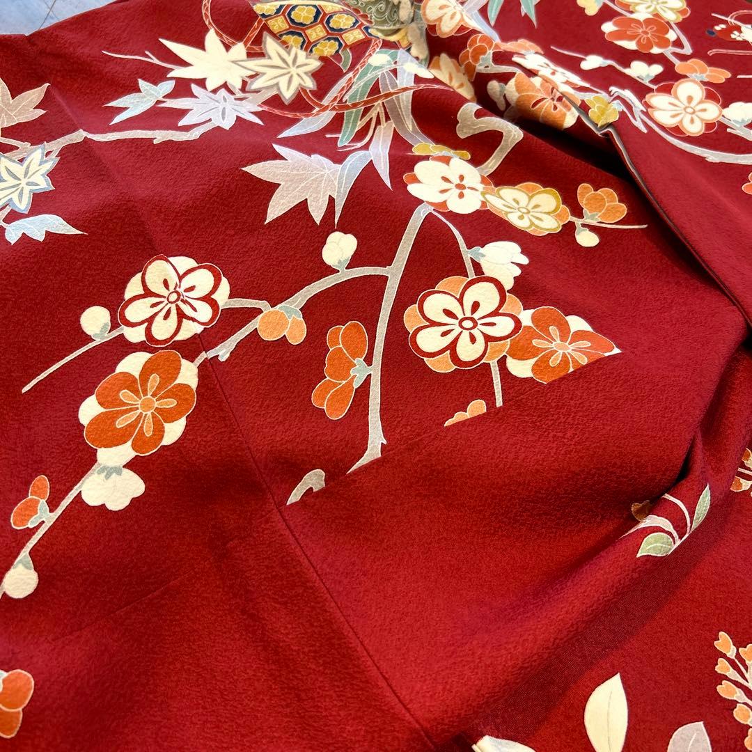 正絹　糸巻、花笠、橘振袖