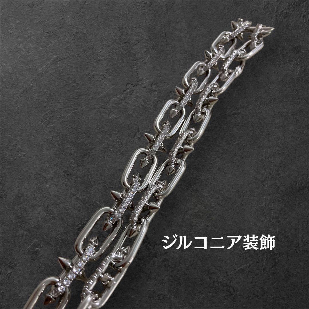 タイタンスパイク ネックレス シルバー ジルコニア 登坂広臣 Omi 43cm